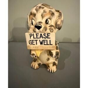 Vintage NAPCO Dog Planter Please Get Well 1953